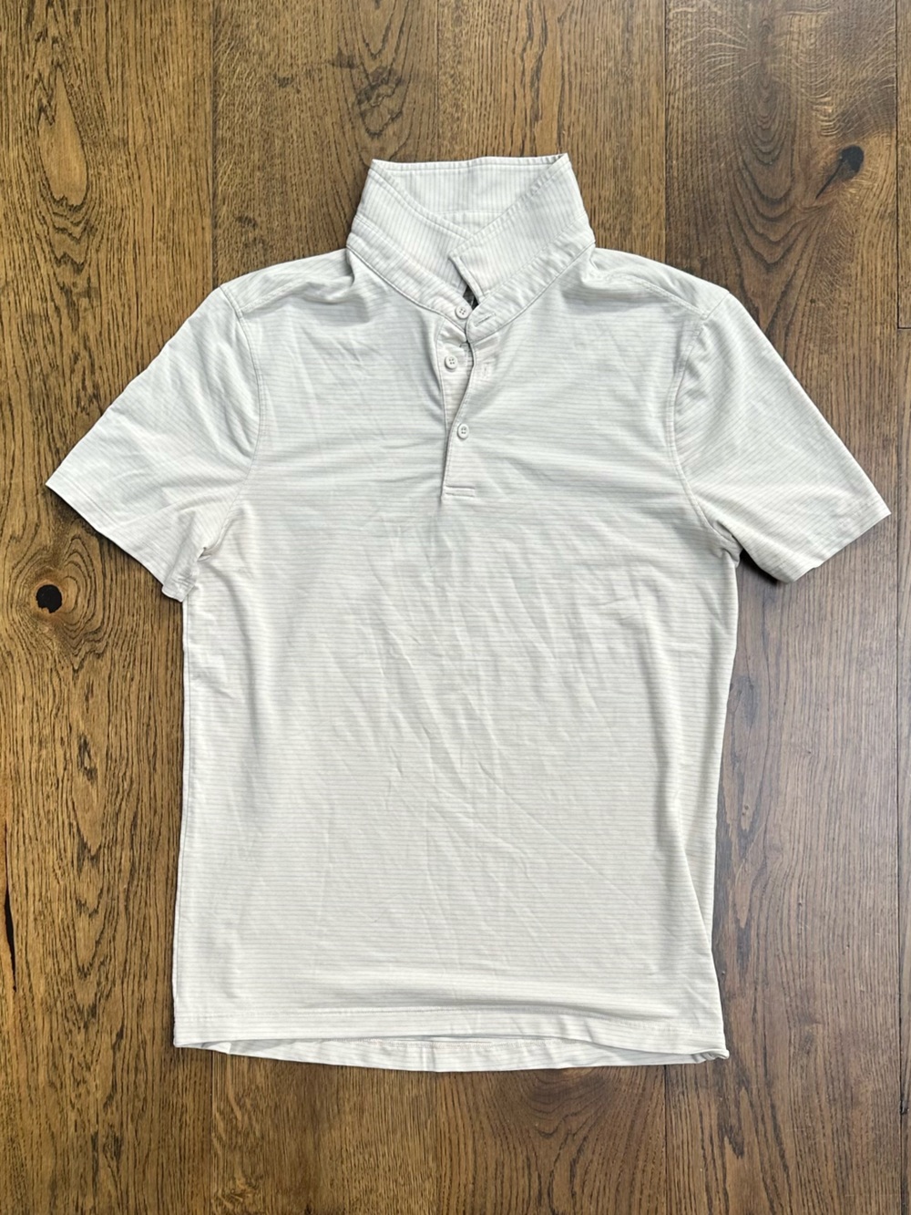 Lululemon Evolution Polo Shirt Cream White Medium Perfect Condition